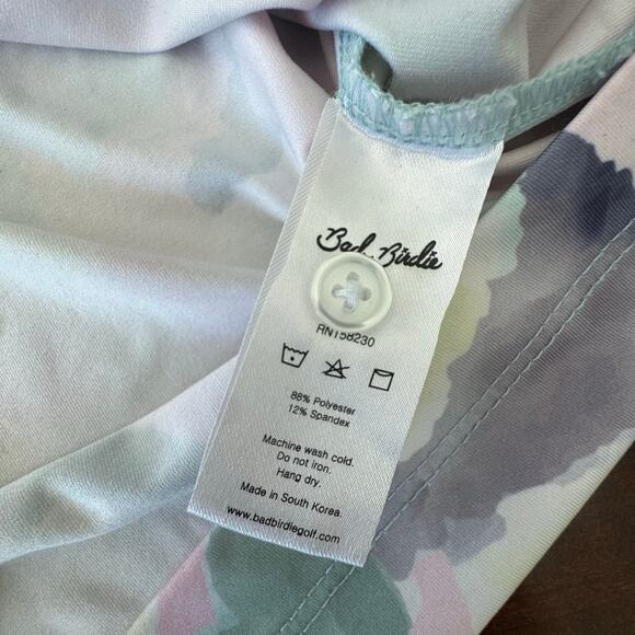 BAD BIRDIE Pastel Camo GOLF POLO SHIRT medium pink blue - Picture 5 of 9